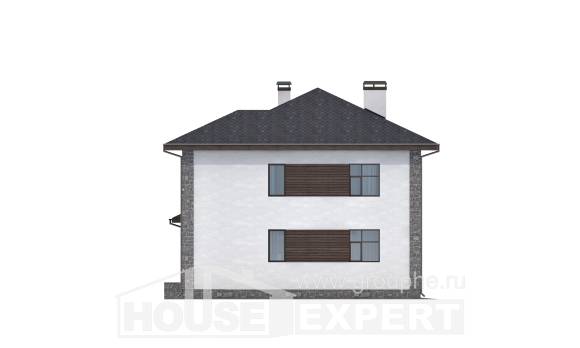 185-004-Л Проект двухэтажного дома и гаражом, просторный загородный дом из пеноблока Ижевск, House Expert