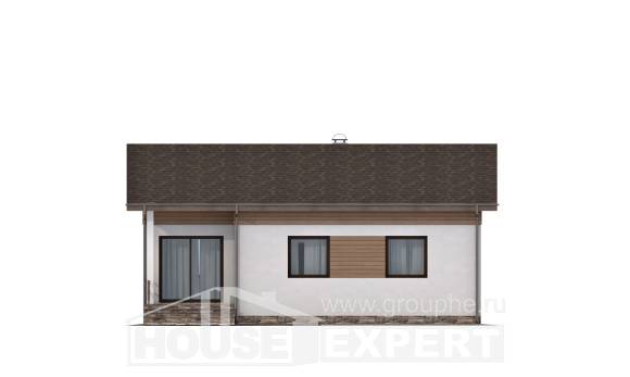 080-004-Л Проект одноэтажного дома, эконом дом из газобетона Ижевск, House Expert