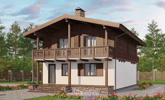150-016-Л Проект двухэтажного дома мансардой, простой дом из бризолита Воткинск | Проекты домов от House Expert
