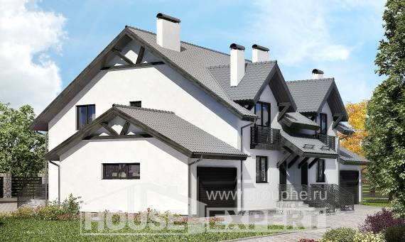 290-003-П Проект двухэтажного дома мансардой, классический дом из бризолита Можга, House Expert