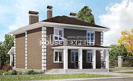 185-002-П Проект двухэтажного дома, уютный коттедж из пеноблока Ижевск, House Expert