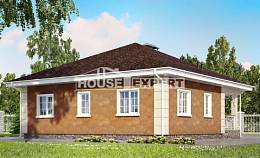 100-001-Л Проект одноэтажного дома, экономичный загородный дом из твинблока Глазов, House Expert