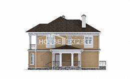 160-001-Л Проект двухэтажного дома, скромный коттедж из теплоблока, Глазов