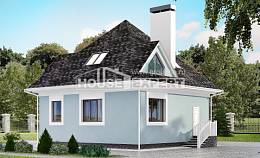 110-001-Л Проект двухэтажного дома мансардный этаж, небольшой домик из бризолита Можга, House Expert