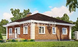 100-001-Л Проект одноэтажного дома, бюджетный загородный дом из теплоблока, Сарапул
