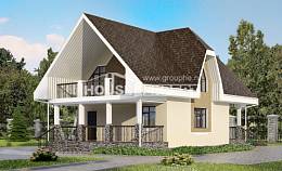 125-001-Л Проект двухэтажного дома с мансардой, красивый дом из теплоблока Сарапул, House Expert