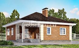100-001-Л Проект одноэтажного дома, небольшой домик из газосиликатных блоков Глазов, House Expert