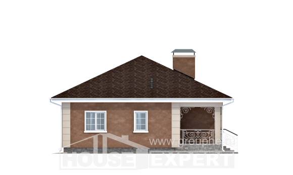 100-001-Л Проект одноэтажного дома, компактный домик из керамзитобетонных блоков Глазов, House Expert