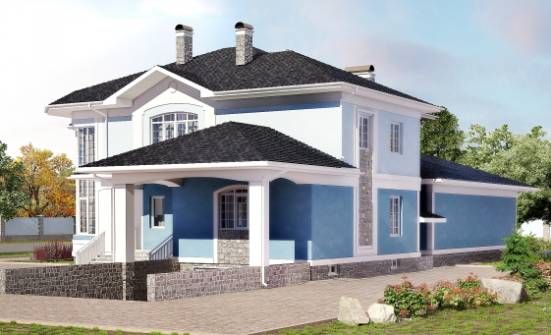 620-001-П Проект трехэтажного дома и гаражом, современный домик из арболита Глазов | Проекты домов от House Expert
