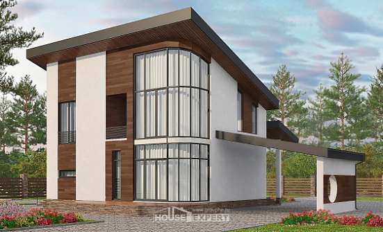 230-001-П Проект двухэтажного дома мансардный этаж, простой загородный дом из кирпича, Ижевск