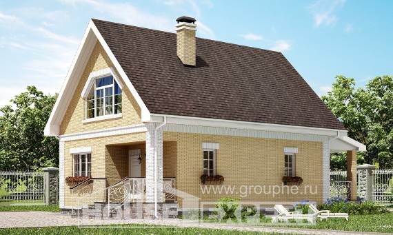 130-004-П Проект двухэтажного дома с мансардным этажом, компактный загородный дом из арболита Сарапул, House Expert