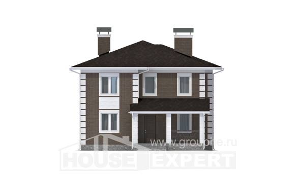 185-002-П Проект двухэтажного дома, красивый загородный дом из поризованных блоков Ижевск, House Expert