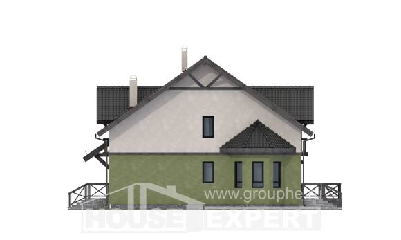 120-003-П Проект двухэтажного дома с мансардным этажом, недорогой домик из газосиликатных блоков Можга, House Expert