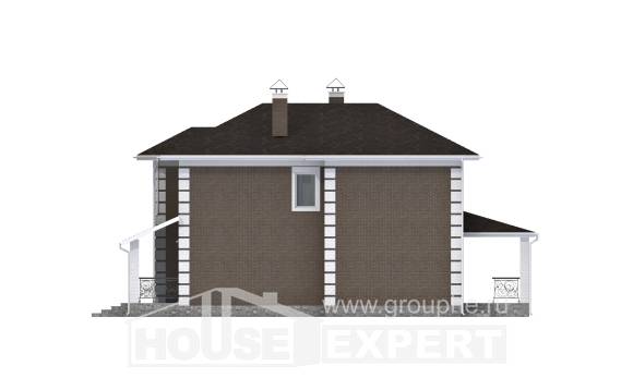 185-002-П Проект двухэтажного дома, недорогой коттедж из твинблока Ижевск, House Expert