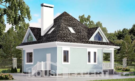 110-001-Л Проект двухэтажного дома мансардой, уютный домик из бризолита Сарапул, House Expert