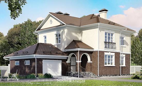 190-002-Л Проект двухэтажного дома, гараж, простой дом из пеноблока, Сарапул