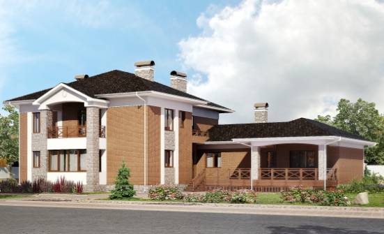 520-002-Л Проект трехэтажного дома, гараж, уютный загородный дом из газобетона Сарапул | Проекты домов от House Expert