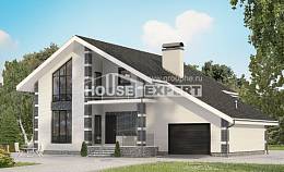 180-001-П Проект двухэтажного дома мансардой и гаражом, красивый дом из бризолита Можга, House Expert