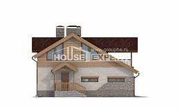165-002-П Проект двухэтажного дома мансардой и гаражом, бюджетный загородный дом из керамзитобетонных блоков Глазов, House Expert