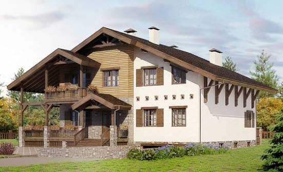 400-004-П Проект трехэтажного дома с мансардой, гараж, классический домик из кирпича, Ижевск