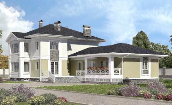 620-001-Л Проект трехэтажного дома и гаражом, красивый домик из арболита, Можга