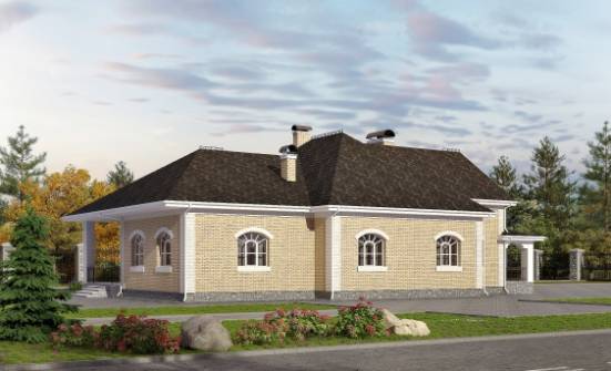 290-001-П Проект двухэтажного дома с мансардой и гаражом, уютный домик из кирпича, Можга
