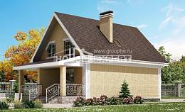 130-004-П Проект двухэтажного дома с мансардой, экономичный дом из керамзитобетонных блоков Сарапул, House Expert