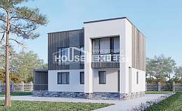 150-017-П Проект двухэтажного дома, небольшой дом из поризованных блоков Глазов, House Expert
