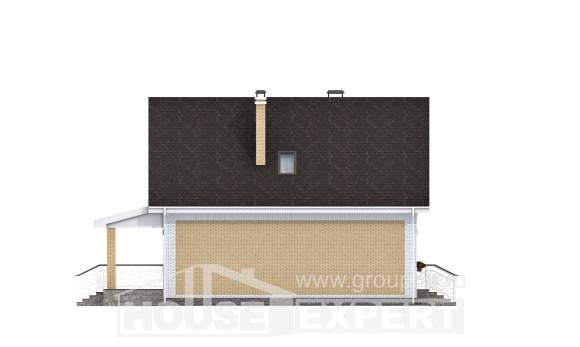 130-004-П Проект двухэтажного дома с мансардой, экономичный загородный дом из твинблока Можга, House Expert