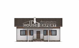 080-004-Л Проект одноэтажного дома, эконом загородный дом из теплоблока Сарапул, House Expert