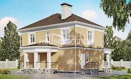 160-001-Л Проект двухэтажного дома, недорогой загородный дом из твинблока Воткинск, House Expert